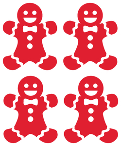 Vel Strijkletters Kerst Gingerbread Man Polyester Ondergrond Rood - afb. 2