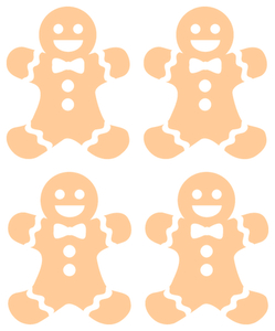 Vel Strijkletters Kerst Gingerbread Man Flex Huidskleur - afb. 2