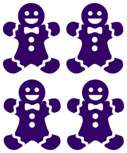 Vel Strijkletters Kerst Gingerbread Man Flex Aubergine - afb. 2