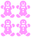 Vel Strijkletters Kerst Gingerbread Man Flex Neon Roze - afb. 2
