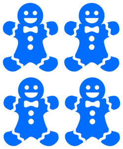 Vel Strijkletters Kerst Gingerbread Man Flex Licht Blauw - afb. 2