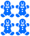 Vel Strijkletters Kerst Gingerbread Man Flex Licht Blauw - afb. 2