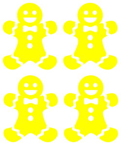 Vel Strijkletters Kerst Gingerbread Man Flex Licht Geel - afb. 2