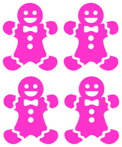 Vel Strijkletters Kerst Gingerbread Man Flex Magenta - afb. 2