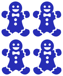 Vel Strijkletters Kerst Gingerbread Man Flex Middel Blauw - afb. 2