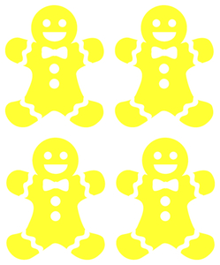 Vel Strijkletters Kerst Gingerbread Man Flex Neon Geel - afb. 2