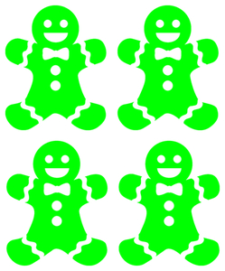 Vel Strijkletters Kerst Gingerbread Man Flex Neon Groen - afb. 2