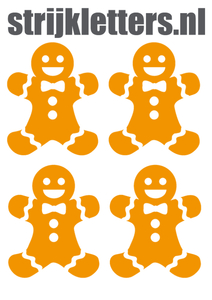 Vel Strijkletters Kerst Gingerbread Man Flex Neon Oranje_ - afb. 1