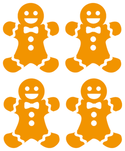 Vel Strijkletters Kerst Gingerbread Man Flex Neon Oranje_ - afb. 2