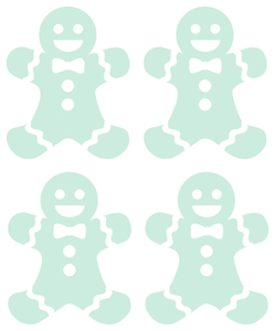 Vel Strijkletters Kerst Gingerbread Man Flex Pastel Groen - afb. 2