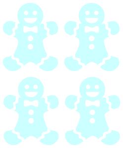 Vel Strijkletters Kerst Gingerbread Man Flex Baby Blauw - afb. 2