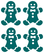 Vel Strijkletters Kerst Gingerbread Man Flex Petrol - afb. 2