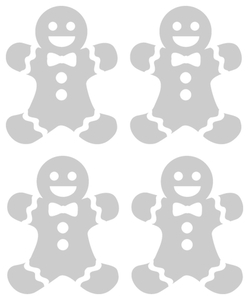 Vel Strijkletters Kerst Gingerbread Man Flex Zilver - afb. 2