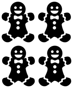 Vel Strijkletters Kerst Gingerbread Man Flex Zwart - afb. 2