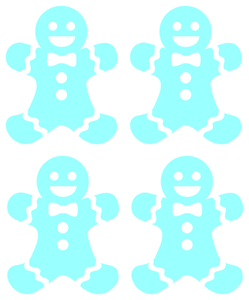 Vel Strijkletters Kerst Gingerbread Man Flock Blauw - afb. 2