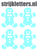 Vel Strijkletters Kerst Gingerbread Man Flock Blauw - afb. 1