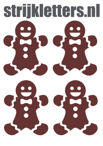 Vel Strijkletters Kerst Gingerbread Man Flock Burgundy - afb. 1