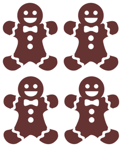 Vel Strijkletters Kerst Gingerbread Man Flock Burgundy - afb. 2