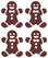 Vel Strijkletters Kerst Gingerbread Man Flock Burgundy - afb. 2