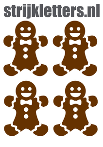 Vel Strijkletters Kerst Gingerbread Man Flock Bruin - afb. 1