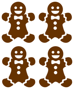 Vel Strijkletters Kerst Gingerbread Man Flock Bruin - afb. 2