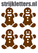 Vel Strijkletters Kerst Gingerbread Man Flock Bruin - afb. 1