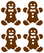 Vel Strijkletters Kerst Gingerbread Man Flock Bruin - afb. 2