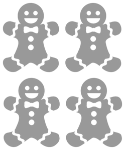 Vel Strijkletters Kerst Gingerbread Man Flock Donker Grijs - afb. 2