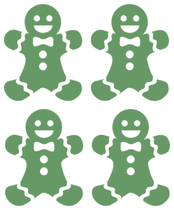 Vel Strijkletters Kerst Gingerbread Man Flock Groen - afb. 2