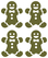 Vel Strijkletters Kerst Gingerbread Man Flock Khaki Groen - afb. 2