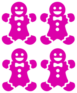 Vel Strijkletters Kerst Gingerbread Man Flock Magenta - afb. 2