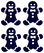 Vel Strijkletters Kerst Gingerbread Man Flock Navy Blauw - afb. 2