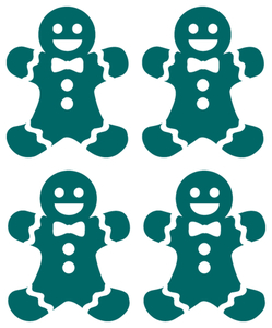 Vel Strijkletters Kerst Gingerbread Man Flock Teal - afb. 2