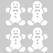 Vel Strijkletters Kerst Gingerbread Man Flock Wit - afb. 2