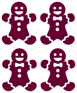 Vel Strijkletters Kerst Gingerbread Man Flex Burgundy - afb. 2