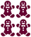 Vel Strijkletters Kerst Gingerbread Man Flex Burgundy - afb. 2