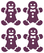 Vel Strijkletters Kerst Gingerbread Man Holografische Paars - afb. 2