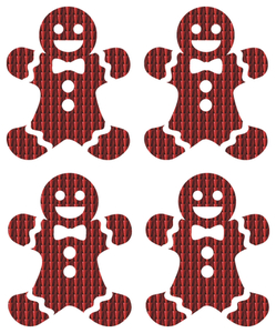 Vel Strijkletters Kerst Gingerbread Man Holografische Rood - afb. 2