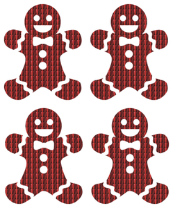 Vel Strijkletters Kerst Gingerbread Man Holografische Rood - afb. 2