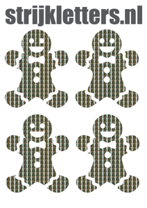 Vel Strijkletters Kerst Gingerbread Man Holografische Zilver - afb. 1