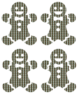 Vel Strijkletters Kerst Gingerbread Man Holografische Zilver - afb. 2