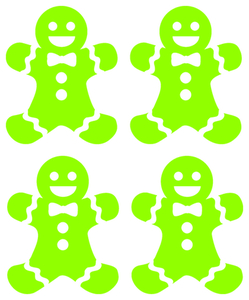 Vel Strijkletters Kerst Gingerbread Man Reflecterend Groen - afb. 2