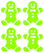 Vel Strijkletters Kerst Gingerbread Man Reflecterend Groen - afb. 2