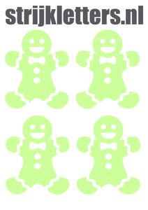 Vel Strijkletters Kerst Gingerbread Man Glow in the Dark - afb. 1