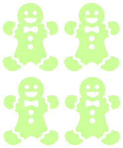 Vel Strijkletters Kerst Gingerbread Man Glow in the Dark - afb. 2