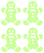 Vel Strijkletters Kerst Gingerbread Man Glow in the Dark - afb. 2