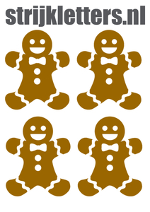 Vel Strijkletters Kerst Gingerbread Man Flex Antique Goud - afb. 1