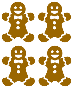 Vel Strijkletters Kerst Gingerbread Man Flex Antique Goud - afb. 2