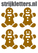 Vel Strijkletters Kerst Gingerbread Man Flex Antique Goud - afb. 1