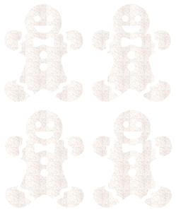 Vel Strijkletters Kerst Gingerbread Man Glitter Wit - afb. 2